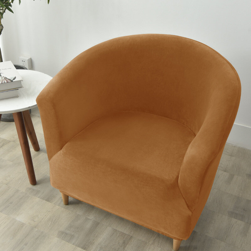 Lazer clube de veludo banheira poltronas cadeira cobre estiramento sofá slipcover removível sofá capa barra contador cor sólida