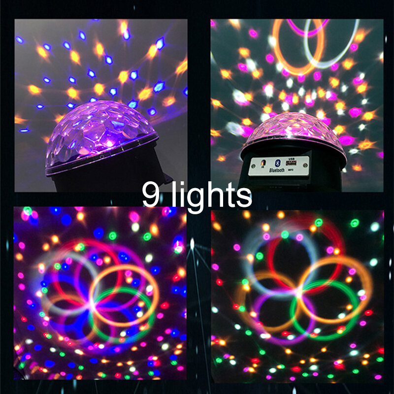 Party światła kulkowe oświetlenie sceniczne LED aktywowane dźwiękiem obracanie Disco DJ Ambient Ligh na świąteczne wesele dźwięk oświetlenie imprezowe