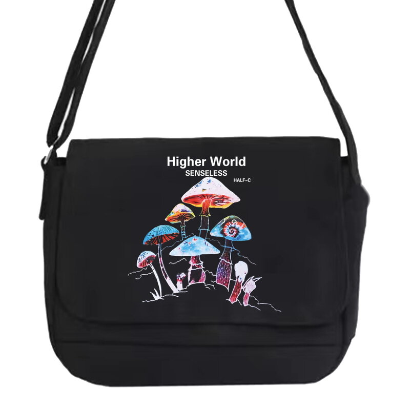 메신저 가방, 트렌드 다기능 메신저 가방, 대학생 문학 패션, 휴대용 원 숄더 버섯 패턴 가방