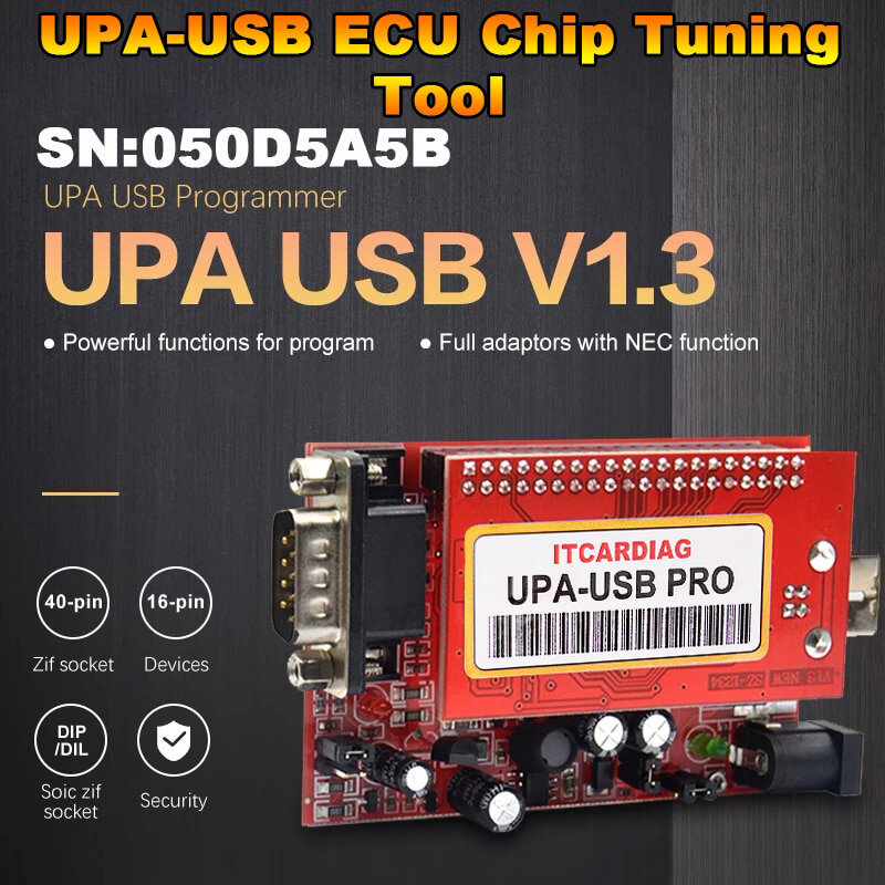 UPA USB 프로 V1.3 SN:050D5A5B ECU 칩 튜닝, 350MB 풀 스크립트, Upa USB 프로그래머, 2023 풀 EEPROM 어댑터, Win10 지원