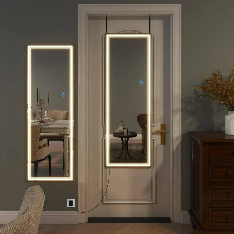 Specchio appeso a parete per porta specchio per tutto il corpo argento Freight Free Living Room Furniture Home