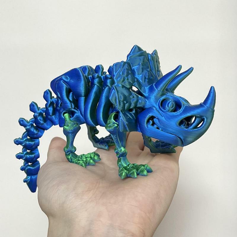 Triceratops-Figurine d'Action de Crâne de Dinosaure, Modèle Imprimé en 3D, Jouet Décoratif DIY pour Chambre d'Enfant et Salon