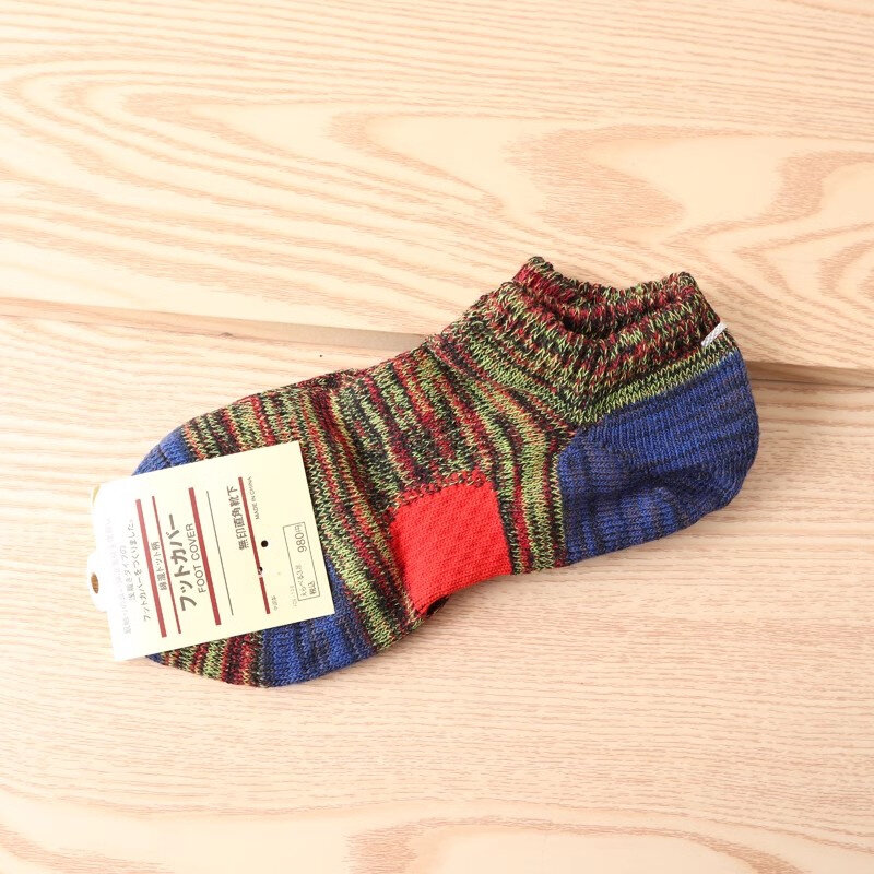 Mùa Xuân Nam Mùa Hè Cotton Mềm Mại Ngắn Sock 5 Cái/bộ Nhiều Màu Sắc Đậm Dòng Nữ Và Nam Hàn Quốc Phong Cách Retro dễ Thương Pop Cổ Chân Sock