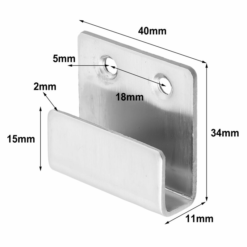1pc U Shape Hanging Hook Stainless Steel Buckle Corner Mirror Support Wall Fixing Clip Tile Display Bracket Hook Accessories