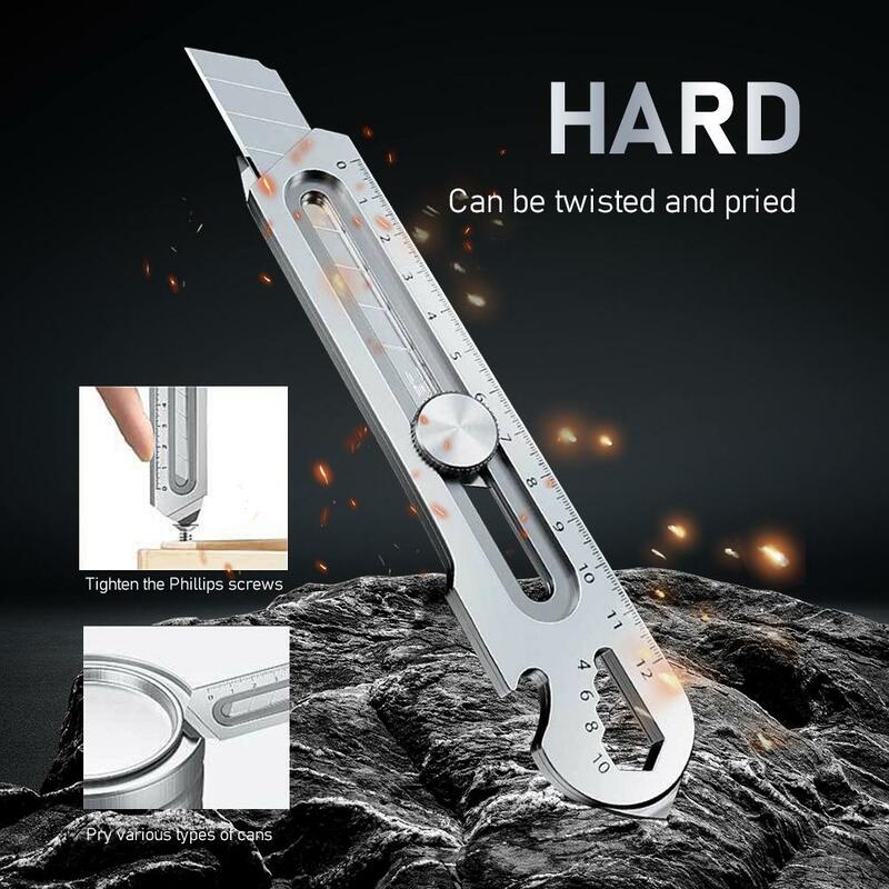 Multifunctional Utility Knife 6 In 1 Stainless Steel Нож Канцелярия Stationery All Purpose Cutter Bottle Tin Opener Screw Ruler