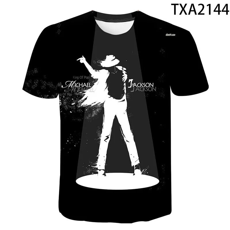 Camiseta con estampado 3D de Michael Jackson para hombre y mujer, camisa de Hip Hop a la moda, ropa de calle, Top informal, novedad de 2024