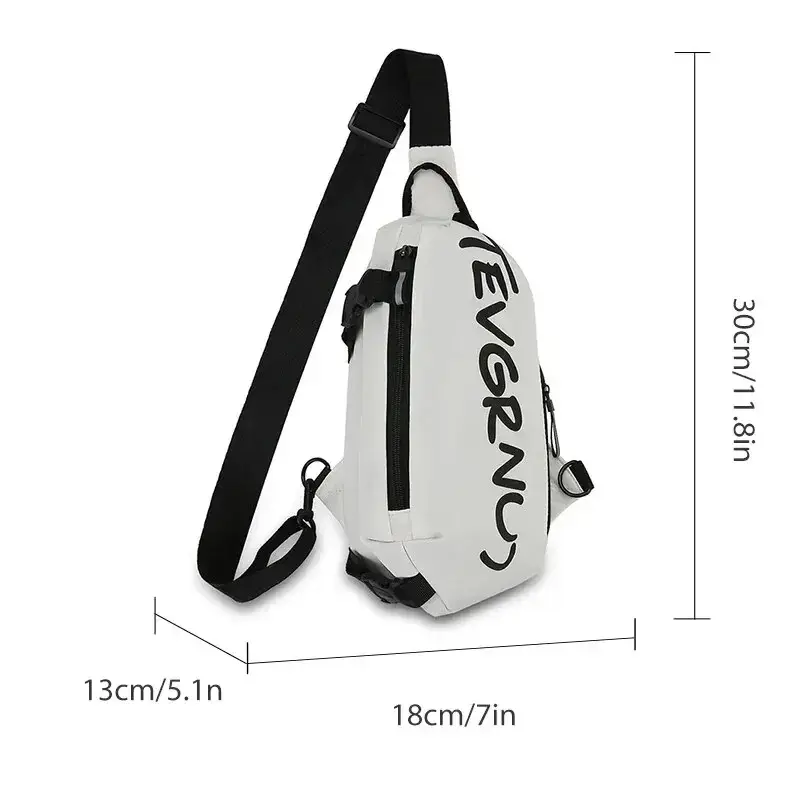 Men's  Autumn and Winter Nylon Chest Bag Trendy and Fashionable Women's Shoulder Bag Sports and Leisure Oblique Straddle Bag