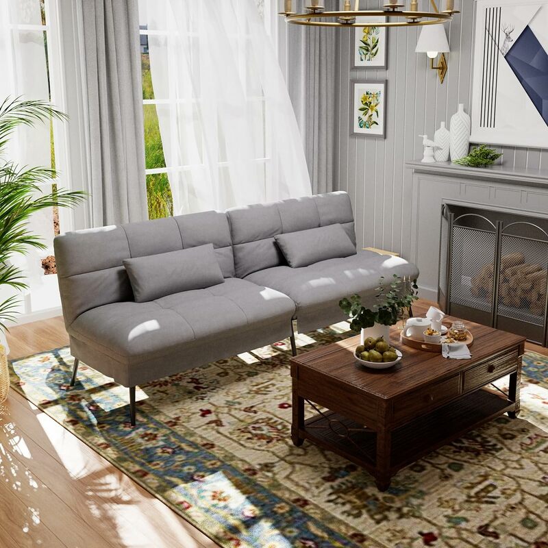 سرير أريكة Futon قابل للتحويل ، أريكة قماشية 68 "مع مسند ظهر قابل للتعديل ، نوم Futon قابل للطي ، كرسي لغرفة المعيشة