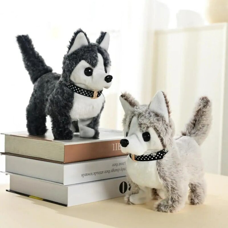 Simulated Electric Husky Dog Simulated Walking Electric Husky Dog Plush Toy Companion for Soothing Fun Birthday for Boys