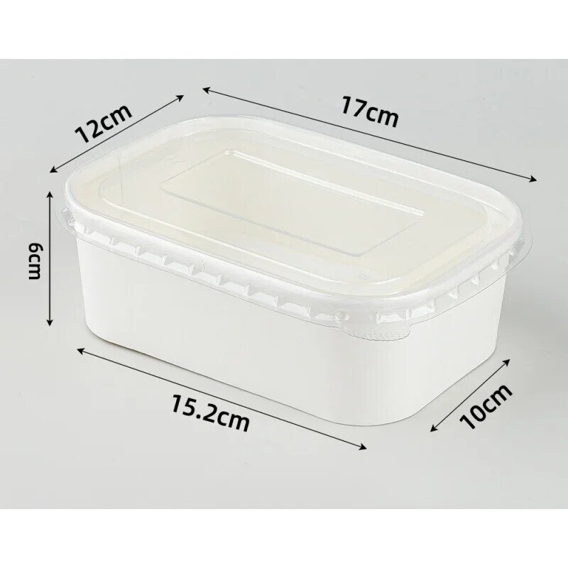 Kunden spezifisches Produkt500ml 650ml 750ml 1000ml Einweg-Rechteck-Lebensmittel behälter Suppen tassen Kraft papiersc halen mit Deckel