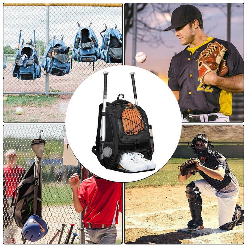 Bolsa de béisbol con compartimento para zapatos para niños, mochila de Softball juvenil, gran capacidad, bate de béisbol