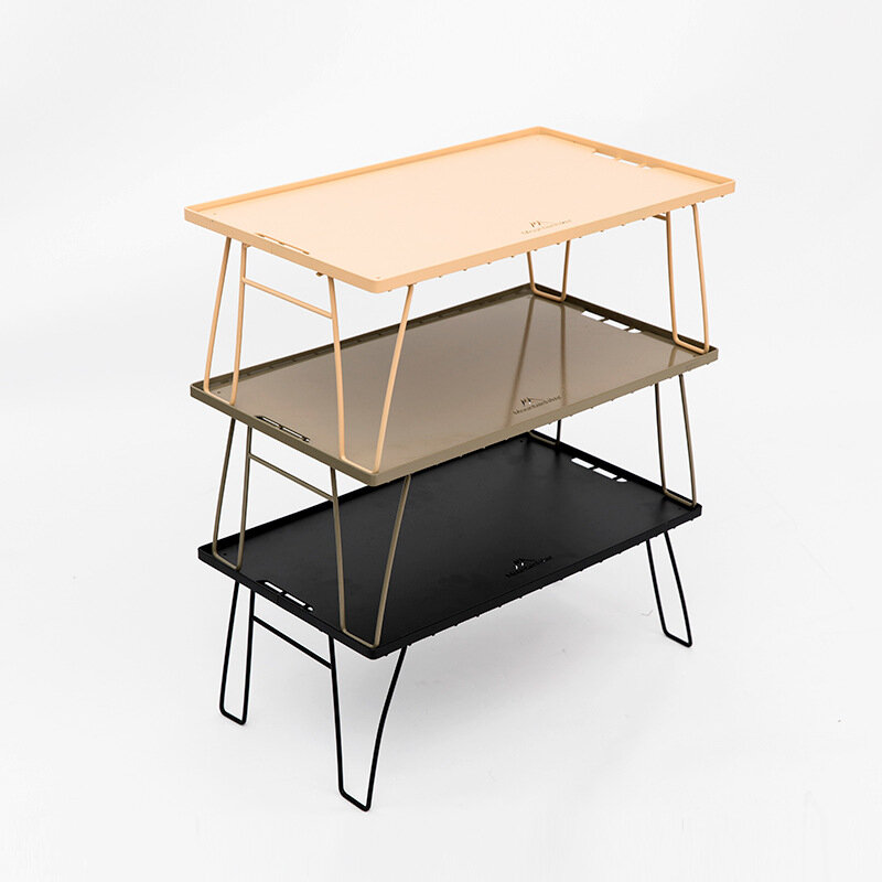 Table multifonctionnelle en maille d'acier pour l'extérieur, plaque en aluminium, plaque en acier inoxydable, légère et facile à transporter, camping