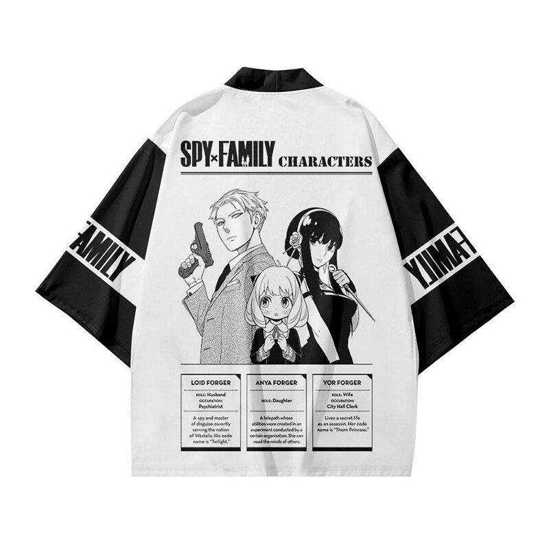 Japanischen Anime Druck SPY×FAMILY Anya 3d Kimono Shirt Mantel Kleidung Männer Frauen Sieben Punkt Hülse Tops Kawaii Nette Strickjacke Jacke