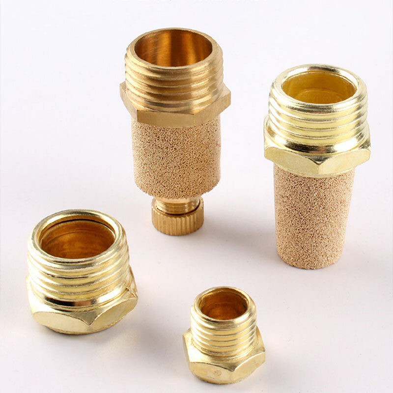 2 Pcs Pneumatic Copper Exhaust Muffler BSL M5 1/8" 1/4" 3/8" 1/2" Silencers Fitting Noise Filter Reducer Connector