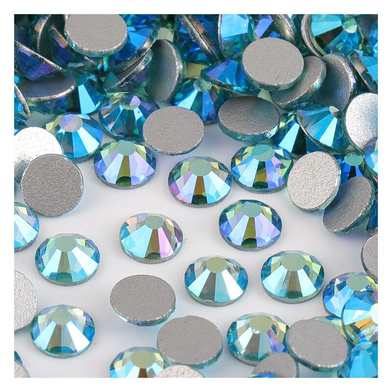 حجر الراين الزجاجي Yongning-AB للزينة الفنية للأظافر ، الماس الكريستالي ، لون مسطح ، غير الإصلاح السريع ، إكسسوارات تصنعها بنفسك ،