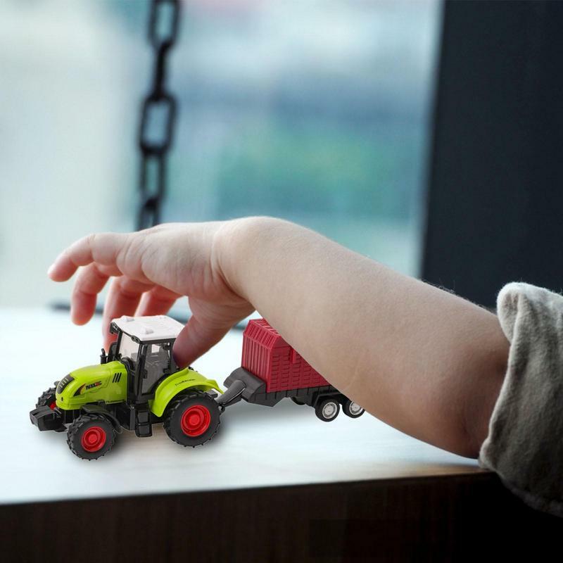 Simulation Tractor Push And Go Car Toys Die Cast Pull Back Engineering Toy Model Educational Friction Powered Vehicles For Kids