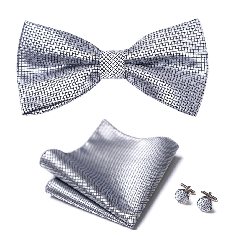 ชุด Tie Tie ชาย Bow Tie และ Pocket Square Bowtie เน็คไท Cravate ผ้าเช็ดหน้า Papillon Man Corbatas Hombre Pajarita Fit