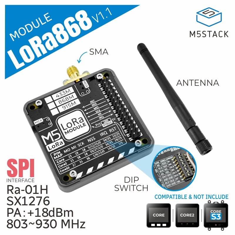 M5Stack-LoRa Tech Officiel, V1.1, 868 MHz
