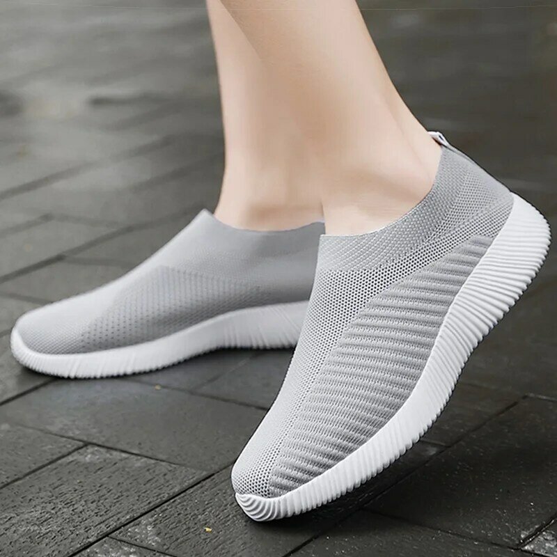Women Shoes Breathable Flats Elastic Flat Shoes For Women Sneakers Zapatos Mujer Spring Summer Footwear Lightweight Sports Shoes