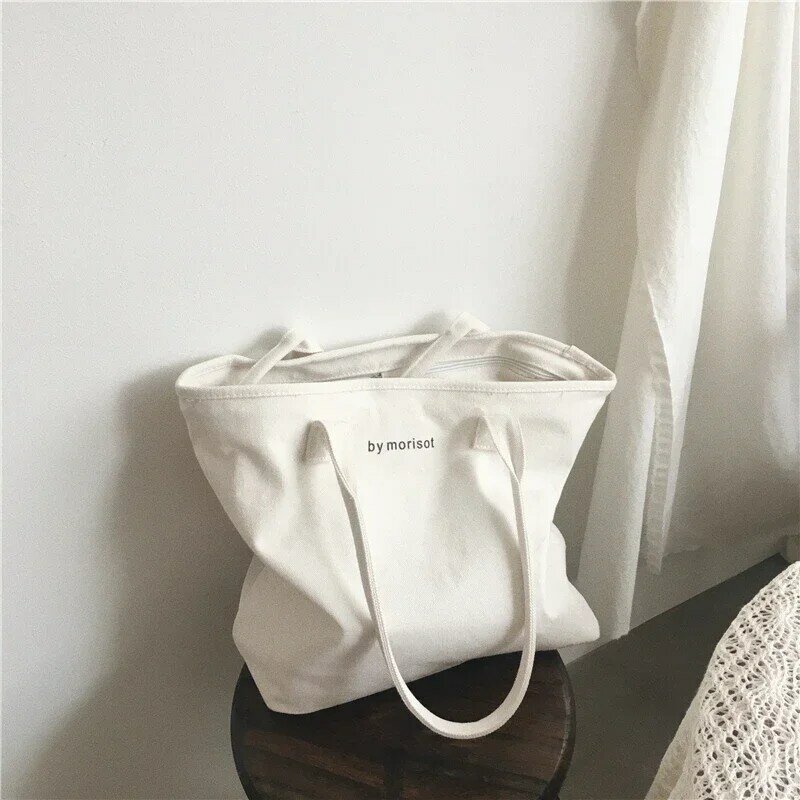 TLBQ01 Women Canvas Tote Bag Fashion Korean Student Cotton Cloth Shopping  2023 Casual Lady Shoulder Large
