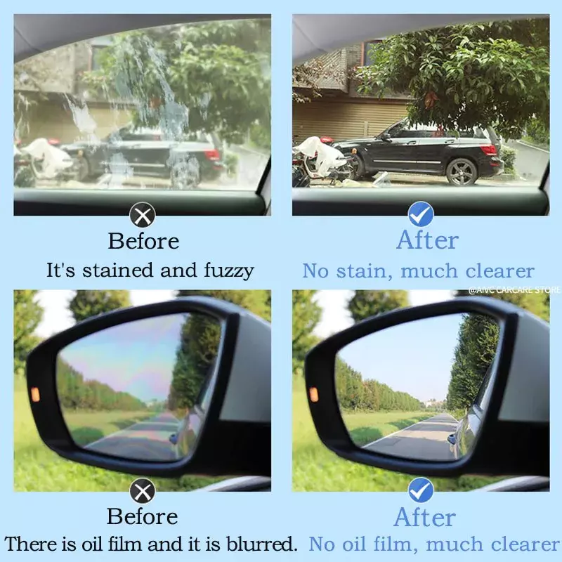 Aivc-removedor de película de aceite de vidrio para parabrisas de coche, pasta de eliminación de manchas de agua, pulidor de visión clara para ventana, detalles de limpieza de coche
