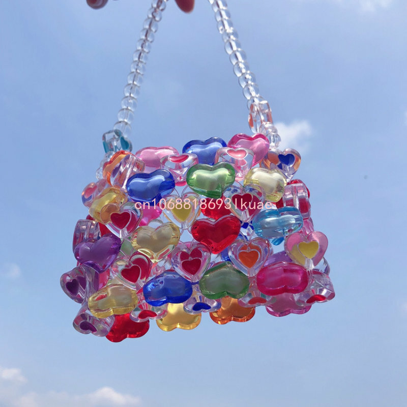 Borse a mano a tracolla Mini Tote per bambini per neonate borsa portamonete con perline borsa Kawaii borse e borsette per bambini