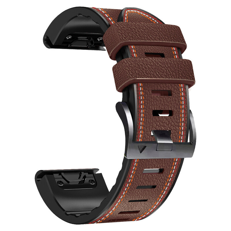 Ремешок кожаный и силиконовый для наручных часов, браслет для Garmin Fenix 7X 7 6X 6 Pro 5X 5 Epix Gen 2, 22 26 мм