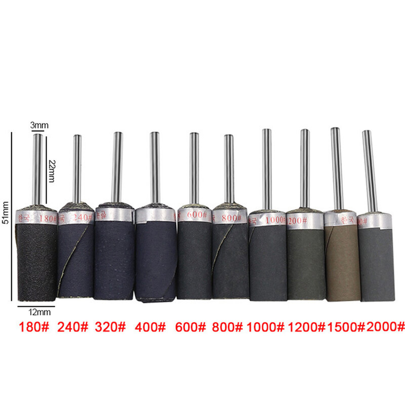 1pc 180-2000 Grit Sandpaper Stick Grinding Head Grinding Tools Polishing Tools Power Tool Accessories For Mirror Polishing
