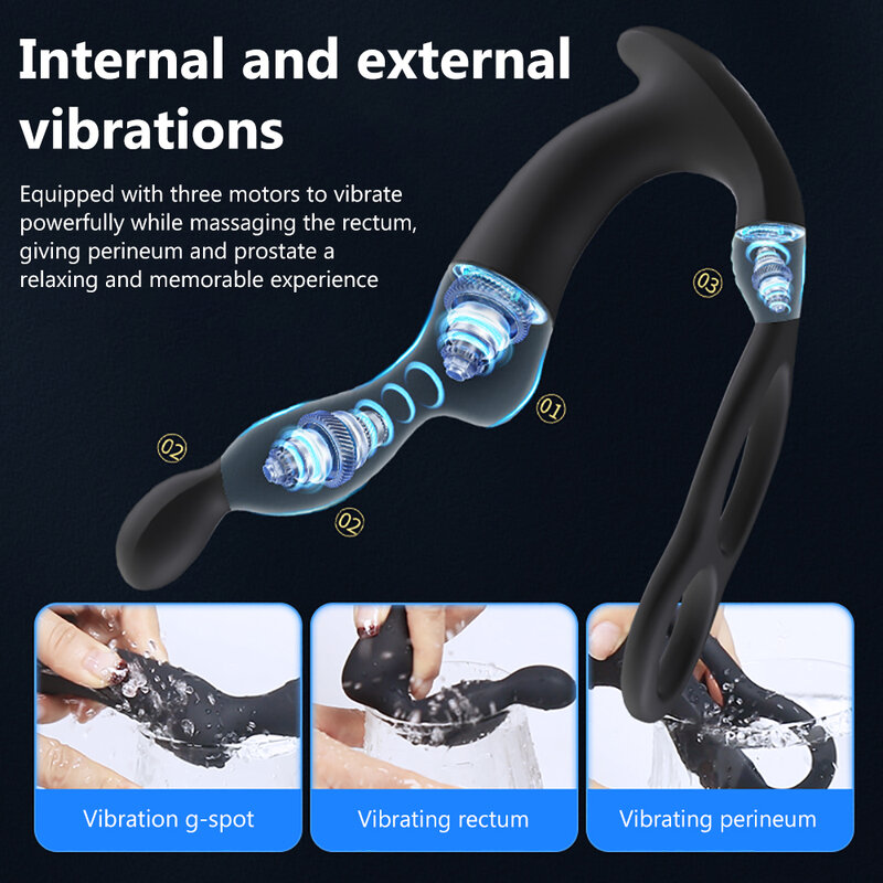 10 Speeds Anal Sex Toys Vibrator Male Masturbation Prostate Massage Penis Ring Wireless Remote Control Sex Machine Adult Shop