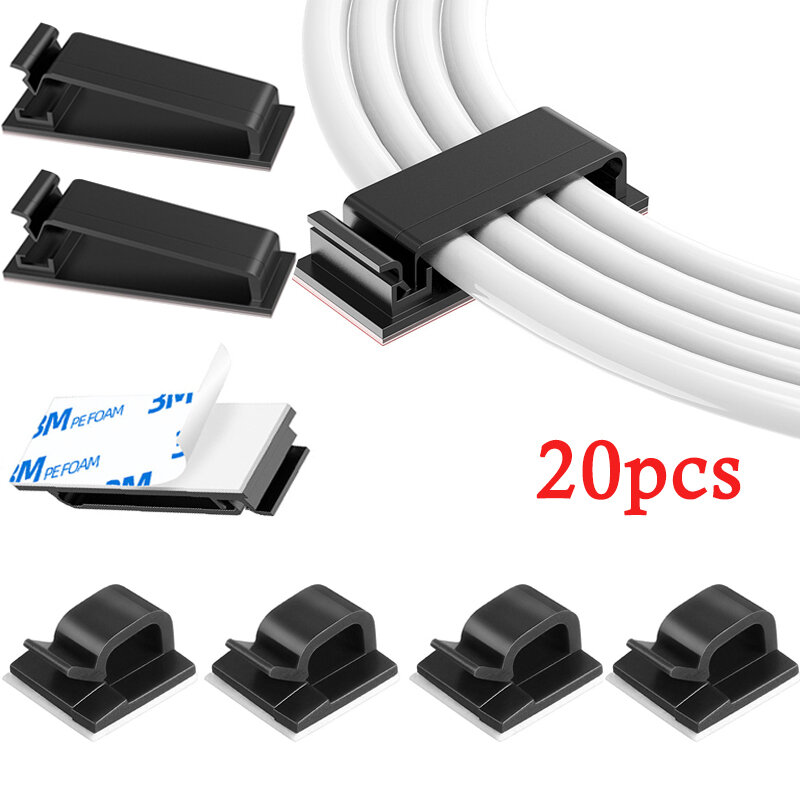 Organizzatori di cavi supporti per cavi adesivi manager di cavi clip per cablaggi supporti per avvolgicavo antitraccia manager di cavi Desktop