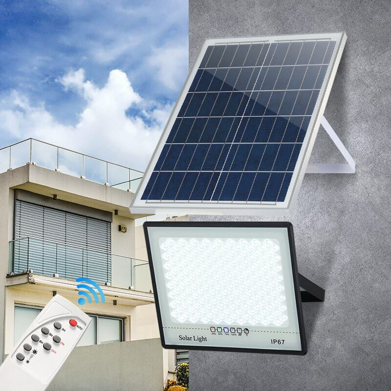 Projecteur Solaire LED Imperméable Conforme à la Norme IP67, Éclairage d'Extérieur, Lumière du Soleil, Idéal pour un Jardin, des Bâtiments ou un Urgence, Applique Murale