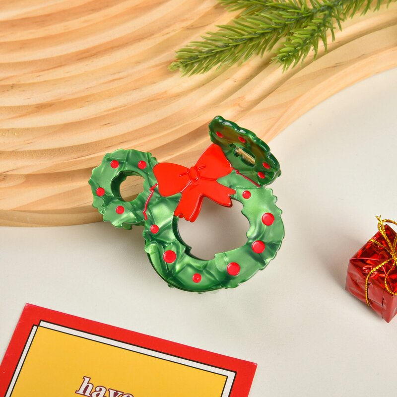 DuoShang New Style Christmas Mouse acetato Hair Claw Light Luxury eco-friendly Christmas Claw Clip per accessori per capelli da donna