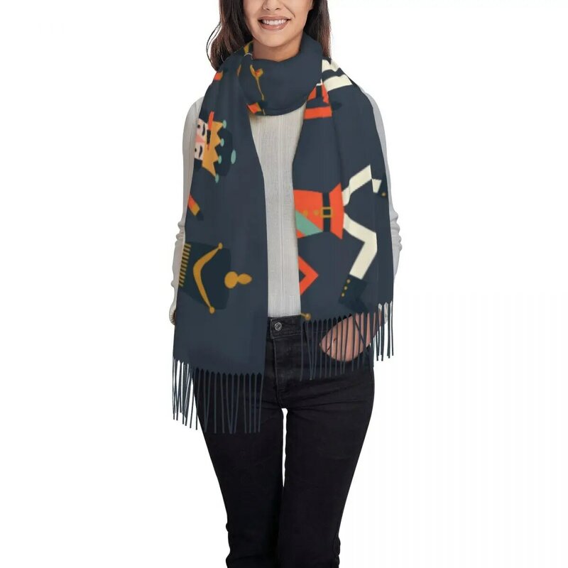 Украшение для орехов, Рождественский шарф для женщин и мужчин, роскошная зимняя Осенняя шаль