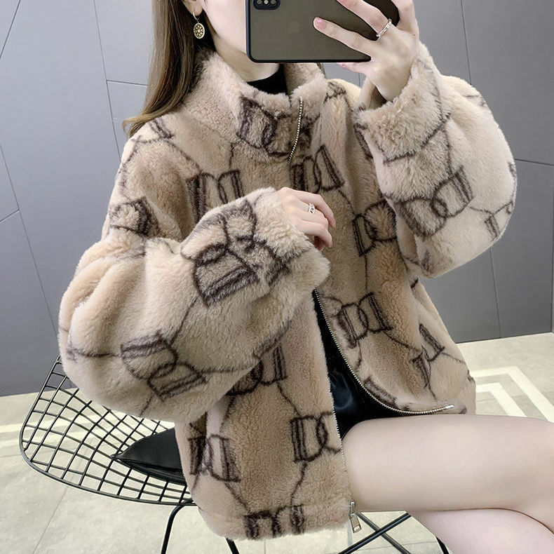 Chaqueta de lana de oveja para mujer, abrigo holgado con capucha, ropa exterior de invierno, 2021