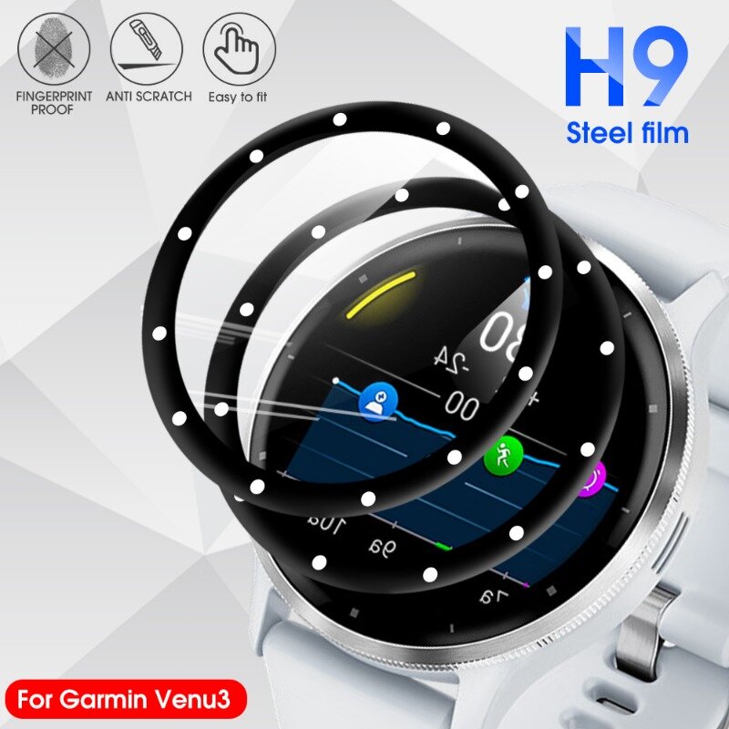 3D Curved Soft Protective Film Cover for Garmin Venu3 3S Smart Watch Accessories Anti Scratch Screen Protector for Garmin Venu 3