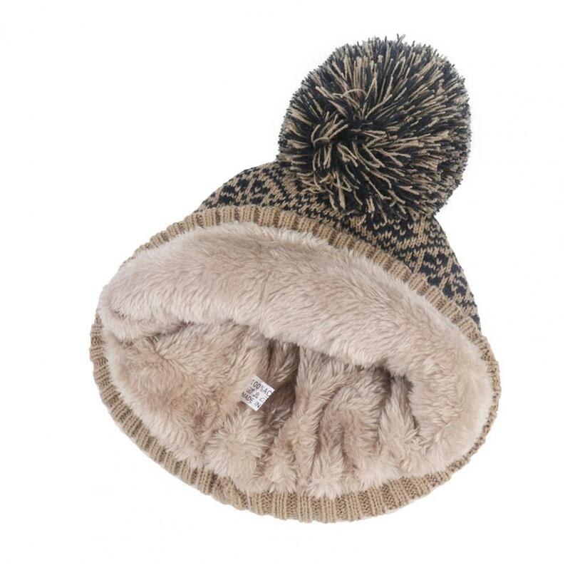 Жаккардовая теплая шапка шарф перчатки женская шапка длинный шарф перчатки для сенсорного экрана комплект с флисовой подкладкой для женщин зима