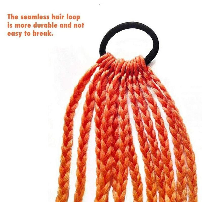 Рекомендуемый модный красочный парик в этническом стиле, удлинитель волос с переходом цвета, плетеный конский хвост, для ежедневного использования и удобства ношения