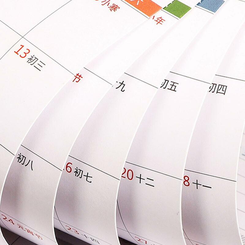 Kalender meja 2024 dengan tempat pena kalender perencana harian pribadi bisnis sederhana untuk asrama Desktop kantor ruang belajar meja