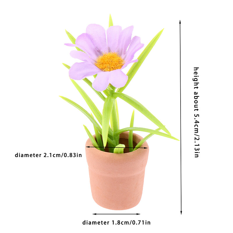 1PC Dollhouse Miniature Flower Plant Potted Model Home Decoration Dolls House Garden Accessories For Kid Toys