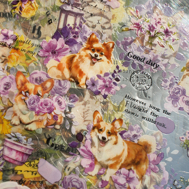 12 confezioni/lotto Cute Pet Garden series creative retro material package message PET sticker