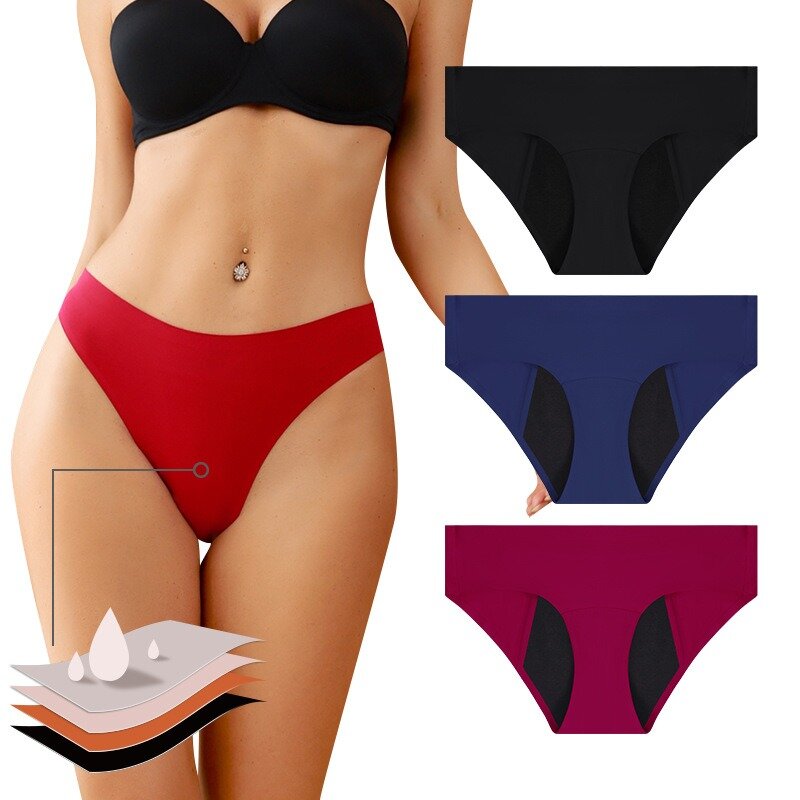 Sexy Multi-colore a quattro strati intimo periodo istantaneo asciutto Anti-perdita laterale pantaloni Mentrual