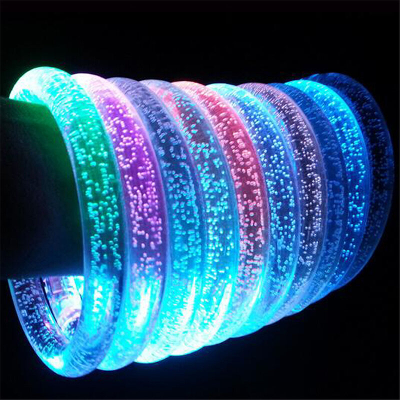 Migająca bransoletka LED Light Up akrylowa opaska Party Bar Chiristmas Luminous bransoletka świecące zabawki dla dzieci