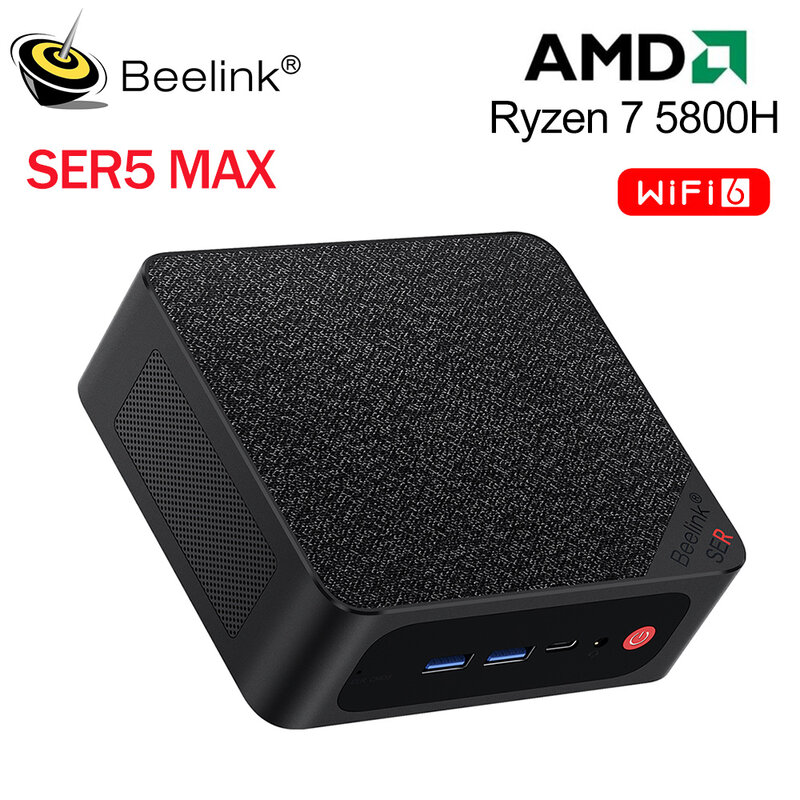 Beelink Мини ПК AMD Ryzen 5 5560U 7 5700U 5800H SER5 SER5 Pro Max Настольный игровой компьютер WiFi6 BT DDR4 16 ГБ 500 ГБ SSD 32 ГБ 1 ТБ