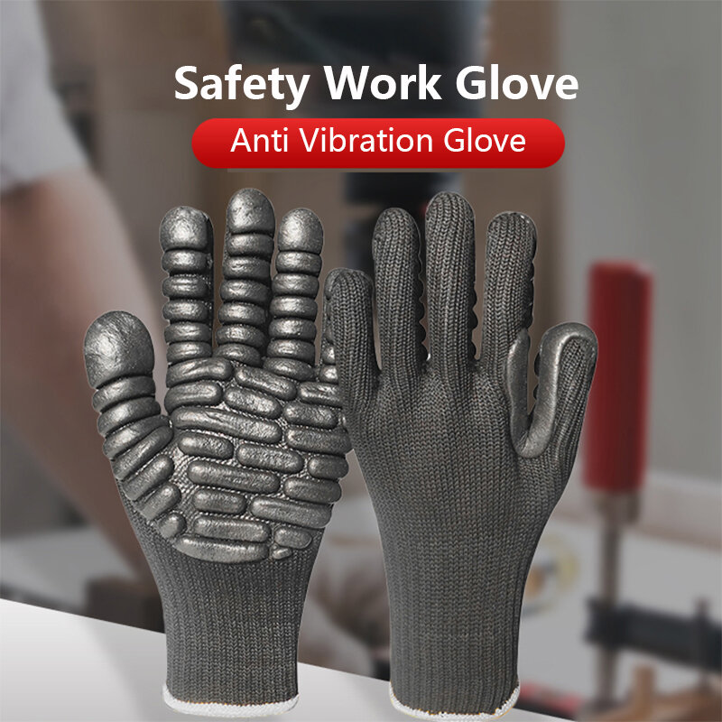 1 Paar Anti-Vibrations-Arbeits handschuhe Natur latex schaum Polsterung stoß feste Sicherheit Bauindustrie Schlag handschuhe für die Arbeit