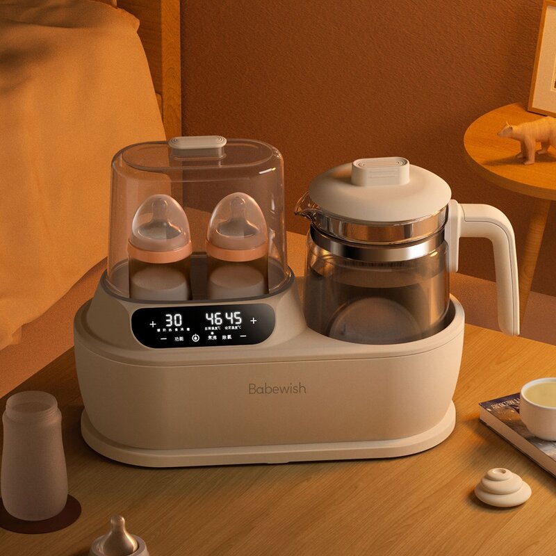 Regulator susu termostatik multifungsi, penghangat botol ganda/penghangat susu/dengan botol sterilisasi uap