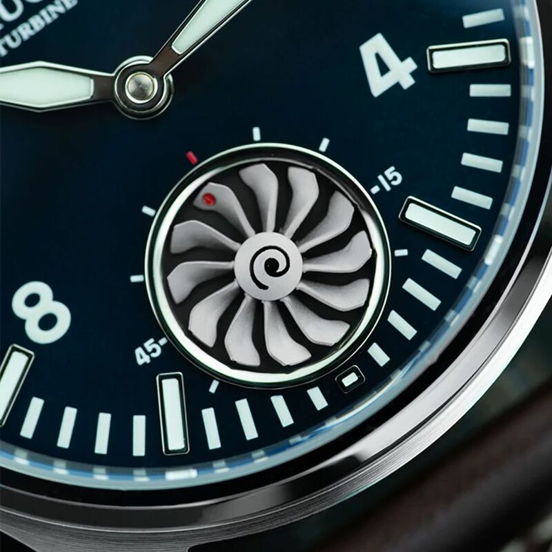 Hruodland-reloj piloto con movimiento de gaviota para hombre, BGW-9 mecánico luminoso, cristal de zafiro, turbina F016, 43mm, Retro