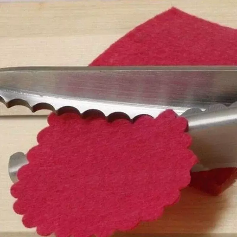 กรรไกรตัดหนังซิกแซกแบบมืออาชีพเครื่องมือตัดเย็บแบบฟันปลา