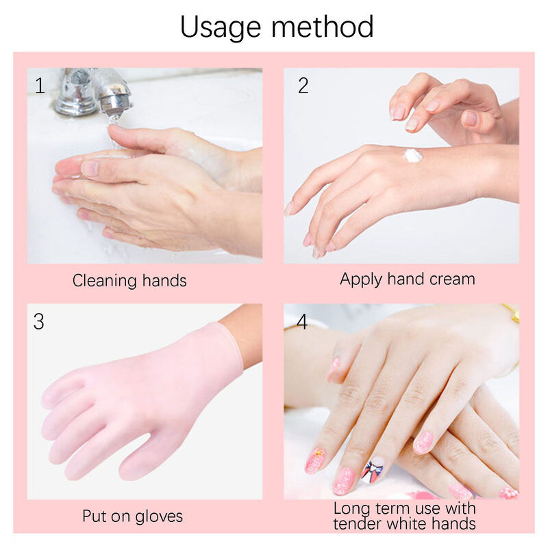 Wieder verwendbare feuchtigkeit spendende Silikon handschuhe Gel geknackt Hand pflege Spa Handschuh wasserdicht