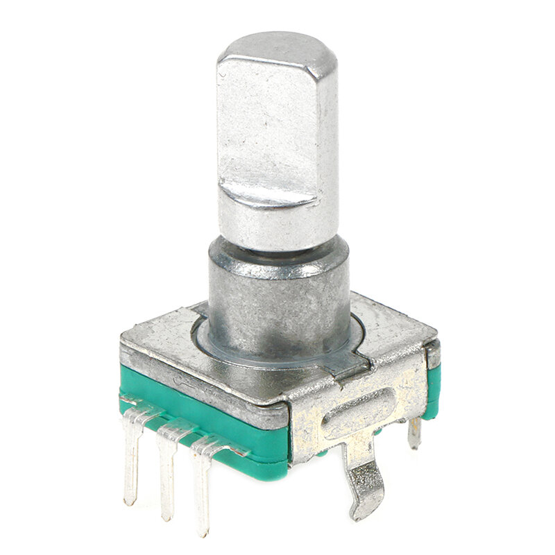 Potensiometer Digital Audio 5 Pin poros 15mm nomor pemosisian 30 putaran tipis EC11 logam rotasi 360 derajat