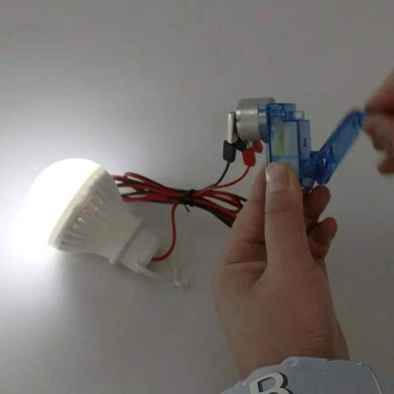 FEICHAO DIY Hand-Cranked หลอดไฟสำหรับของเล่นเด็กของขวัญนักเรียนวิทยาศาสตร์ Power Generation Experiment Kit